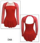 Del Arbour Skating Dress D68 RED Velvet CHILD 2-3