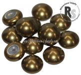 06mm Antique Brass Pearl Cabochon 5817 1/2 Drilled