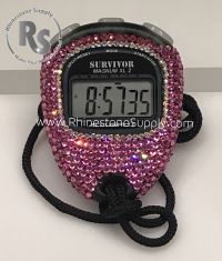 Stopwatch by Accusplit with PINK (Rose) Rhinestones