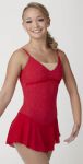 Red & Pink Lace and Mesh Dress by Main Street Figure Skatewear