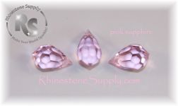 PINK SAPPHIRE - 10 x 6 mm Crystal TEAR DROP