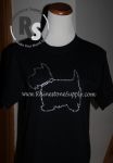 Rhinestone Westie Dog Outline T Shirt