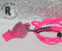 WHISTLE - CLASSIC PINK with ROSE Rhinestones & Lanyard