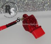 WHISTLE - CLASSIC RED with Light Siam Rhinestones & Lanyard